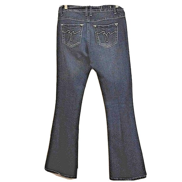Z.CO Premium Jeans DARK BLUE Distressed High Rise FLARES Size 7 Boot Cut Bohemia - Picture 11 of 14